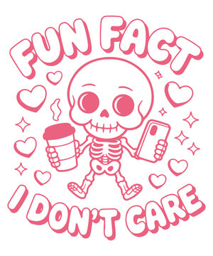 Skeleton Using Smartphone and Drinking Coffee &ndash; Modern Funny Design