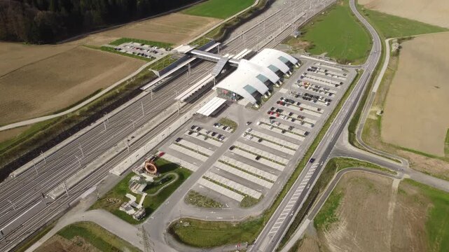 Drohnenaufnahme Bahnhof Weststeiermark und Koralmbahn Infrastruktur