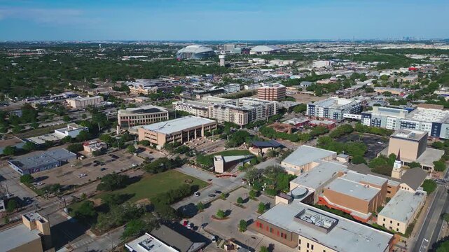 Aerial of Arlington, Texas City Skyline