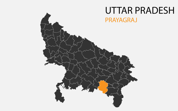uttar pradesh png map with districts, indian state uttar pradesh district map, uttar pradesh Prayagraj