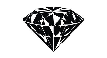 A striking black diamond shape with sharp facets a bold silhouette © Digonto