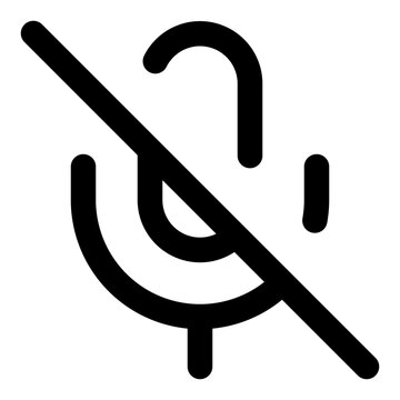 mic off silhouette icon illustration for audio control mute microphone and interface design