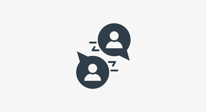Two People Talking Communication Icons.