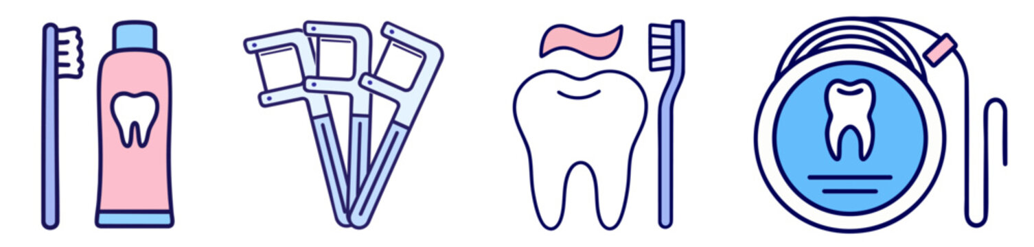 Dental Hygiene Set with Toothbrush Toothpaste Floss Picks Cleaning Tooth and Dental Floss Roll for Daily Oral Care Routine