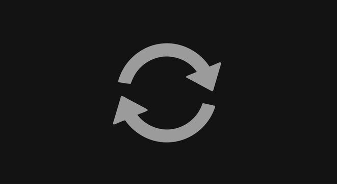 Grey circular arrows icon symbol.