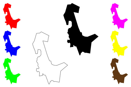Torbali city (Republic of T&uuml;rkiye, Turkey) map vector illustration, scribble sketch Torbali map