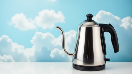 Fototapeta premium A coffee pot sits on top of a table
