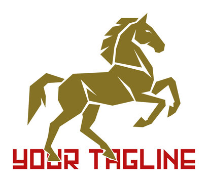 elegant silhouette logo of horse for iconic branding