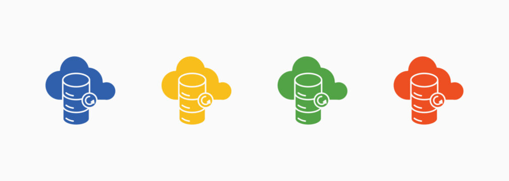 Databases Icon Set Color Multiple Style Collection Element For Design