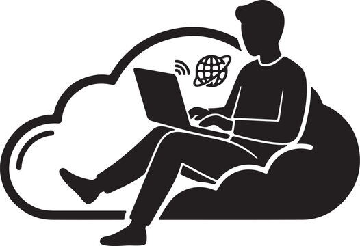 Cloud Worker Silhouette