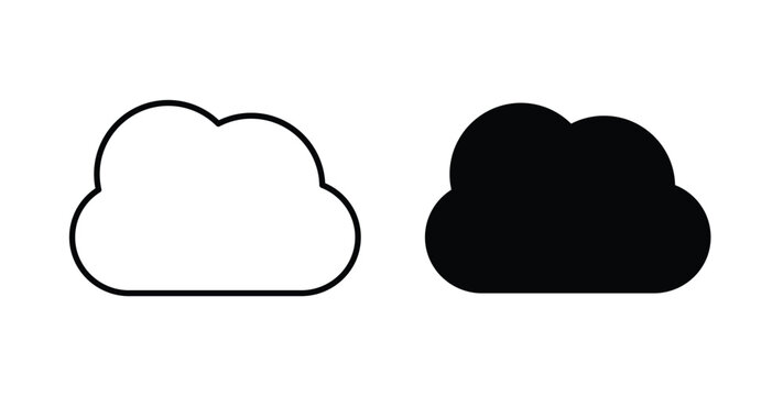Cloud icon vector illustration logo design in clipart and strokes