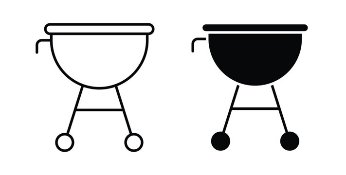 Grill icon vector illustration logo design in clipart and strokes