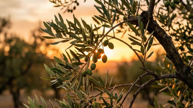 olive branches plant from italy video