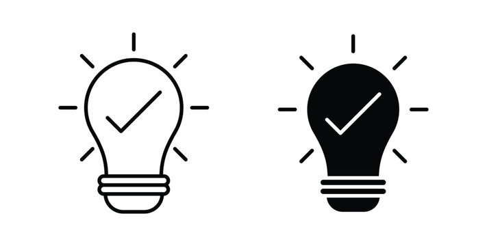 Idea icon vector illustration logo design in clipart and strokes