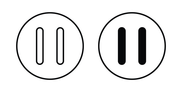 Pause button icon vector illustration logo design in clipart and strokes
