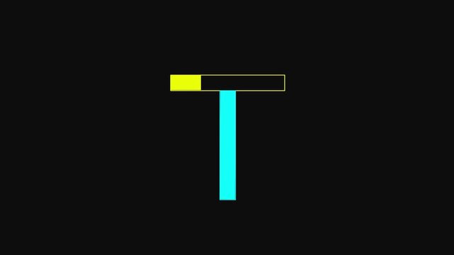 Capital Letter T icon animation English alphabet education type word writing letter text effect smooth footage sign symbol with black background