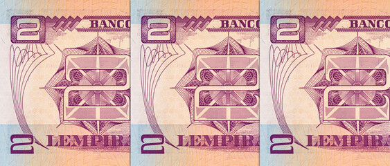 Obraz premium 2 Lempiras, Honduras, 2019 with the image of the Island and Port of Amapala. Honduran money
