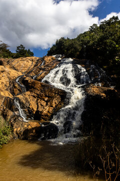 The impressive Phophonyane Falls, cascading down the ancient archaean gneiss, in the Piggs Peak region in North-western Eswatini.