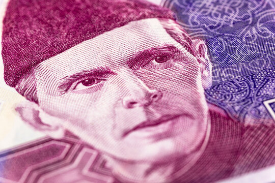 50 Rupees Pakistan Banknote with Portrait Muhammad Ali Jinnah. Paper money of Pakistan.