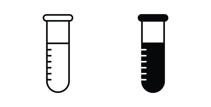 Test tube icon vector illustration logo design in clipart and strokes