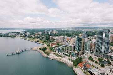 Skyline With Residential Towers Along Peaceful Maritime Promenade © VolodymyrNadtochii