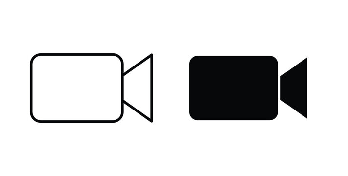 Video call icon vector illustration logo design in clipart and strokes