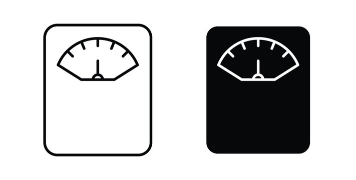 Weight scale icon vector illustration logo design in clipart and strokes