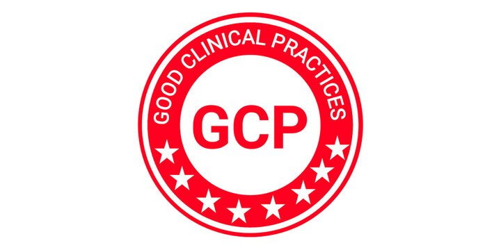 GCP Good Clinical Practices Stamp &ndash; Red Medical Compliance Badge for Healthcare, Clinical Trials, Quality Assurance and Regulatory Certification