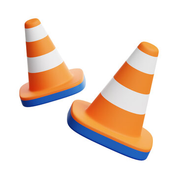 3d traffic cone labor day icon