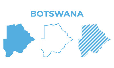 Fototapeta premium Vector illustration of Botswana map in different styles