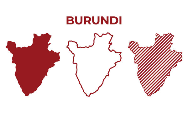 Vector illustration of Burundi map in different styles