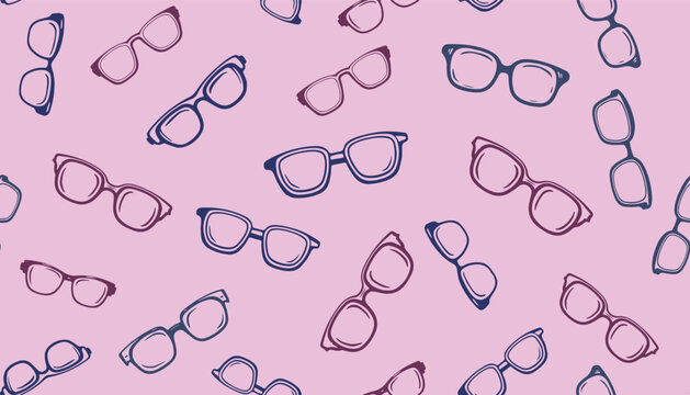 Sunglasses pattern hand drawn illustrations.