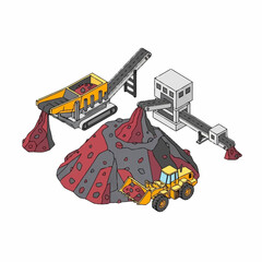Large mining dump truck and conveyor. © Jukk