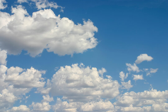 Blue Sky with Summer White Clouds Natural Background