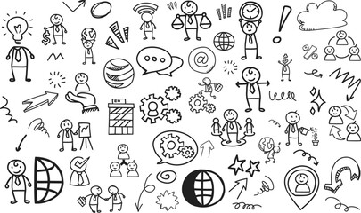 Fototapeta premium Business & Strategy Doodle Background
