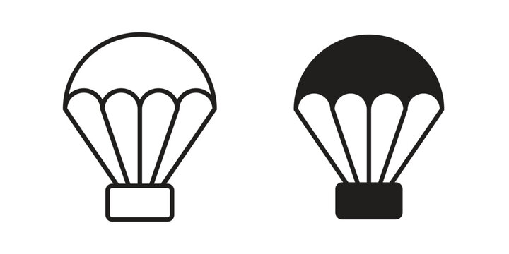 Parachute icon set, logo vector eps10