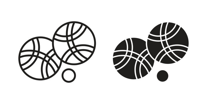 Petanque icon set, logo vector eps10
