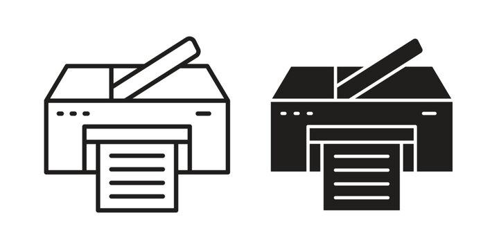 Printer icon set, logo vector eps10