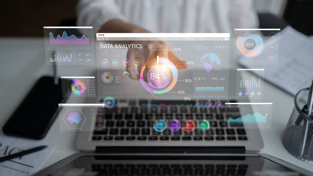 Data Analytics Dashboard with Graphical Representations and User Interaction on Modern Laptop, Enhanced Visual Experience for Business Insights Sigmoid