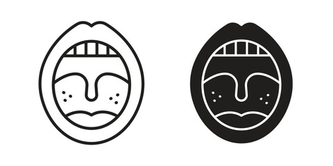 Obraz premium Tonsil icon set, logo vector eps10