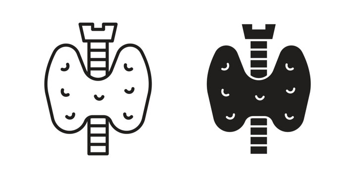 Thyroid gland icon set, logo vector eps10