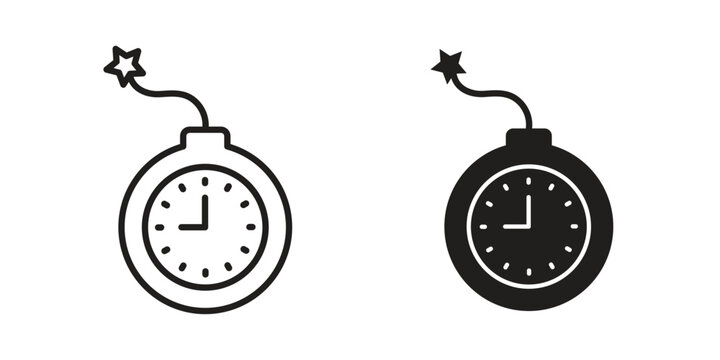 Time bomb icon set, logo vector eps10