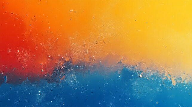A vibrant abstract painting with a colorful gradient background and textured brushstrokes