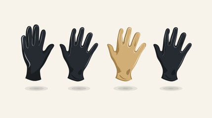 Fototapeta premium Illustration of four hands in different colors and materials, casting subtle shadows