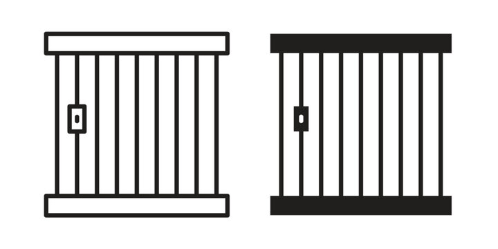 Prison icon silhouette. Editable stroke. Line vector illustration design