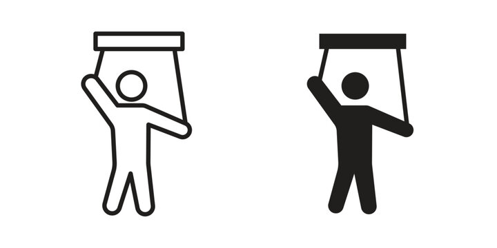 Puppet icon silhouette. Editable stroke. Line vector illustration design