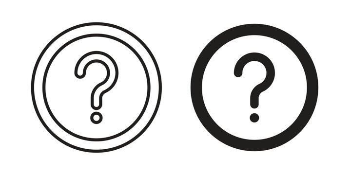 Question icon silhouette. Editable stroke. Line vector illustration design