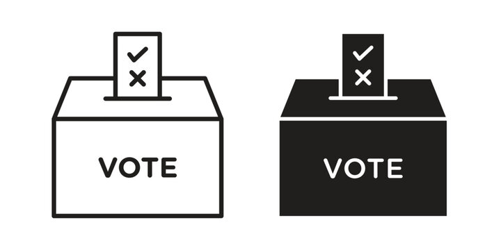 Referendum icon silhouette. Editable stroke. Line vector illustration design