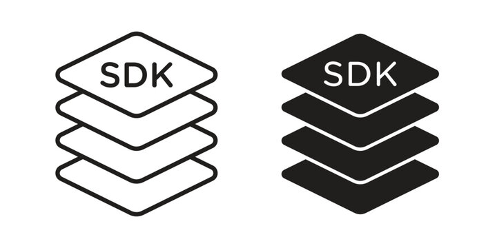 SDK icon silhouette. Editable stroke. Line vector illustration design