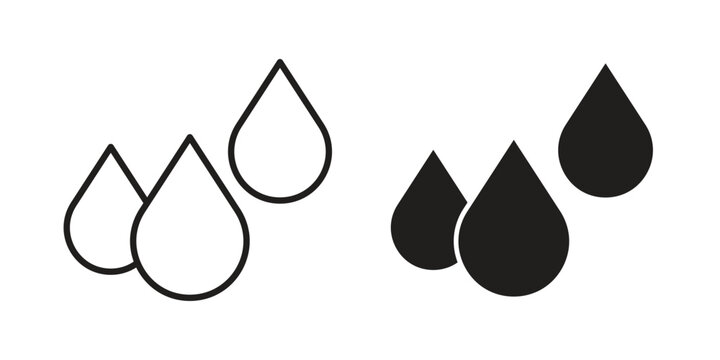 Tear drop icon silhouette. Editable stroke. Line vector illustration design